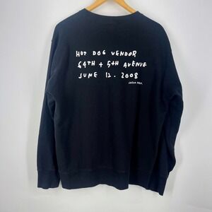 Uniqlo UT Jason Polan Hot Dog Vendor Graphic Sweatshirt Mens Black Crewneck